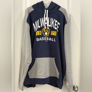 Fanatics Blue and Gray Milwaukee Baseball Sweatshirt